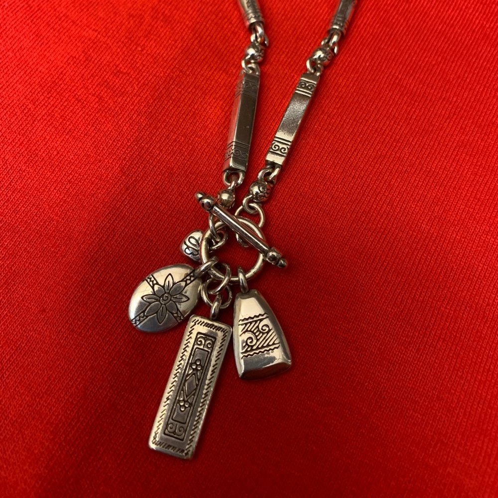 Rare Brighton Silver Lariat Style Long Necklace
